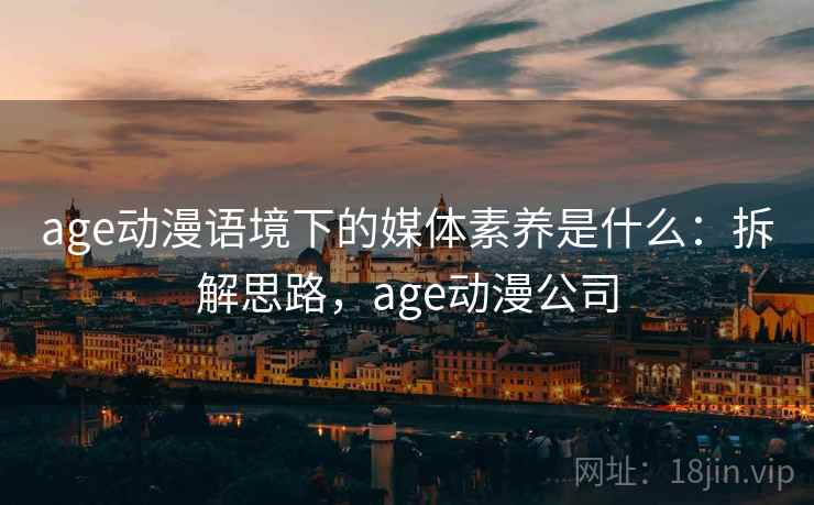 age动漫语境下的媒体素养是什么：拆解思路，age动漫公司