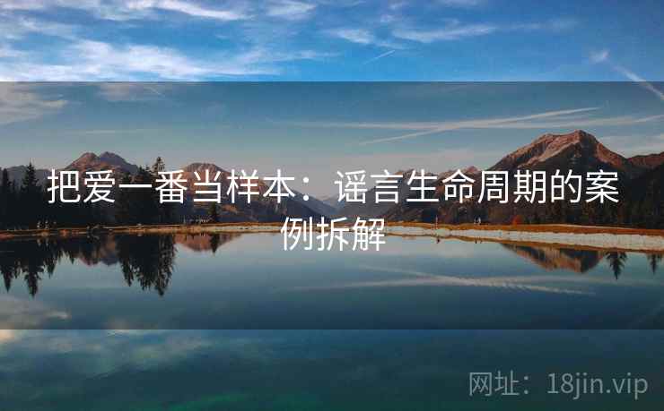 把爱一番当样本：谣言生命周期的案例拆解