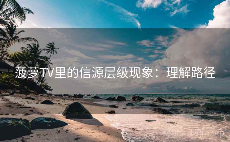 菠萝TV里的信源层级现象：理解路径