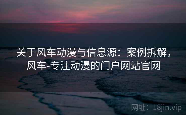 关于风车动漫与信息源：案例拆解，风车-专注动漫的门户网站官网